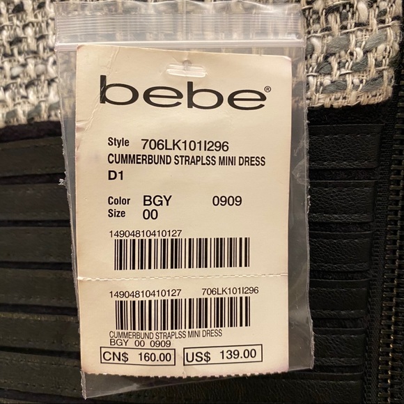 Bebe Strapless Mini Dress - Picture 4 of 5